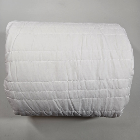 NWOT QUINCE Organic Cotton Stripe Stitch Quilt Set Twin White 3765 - Picture 6 of 9